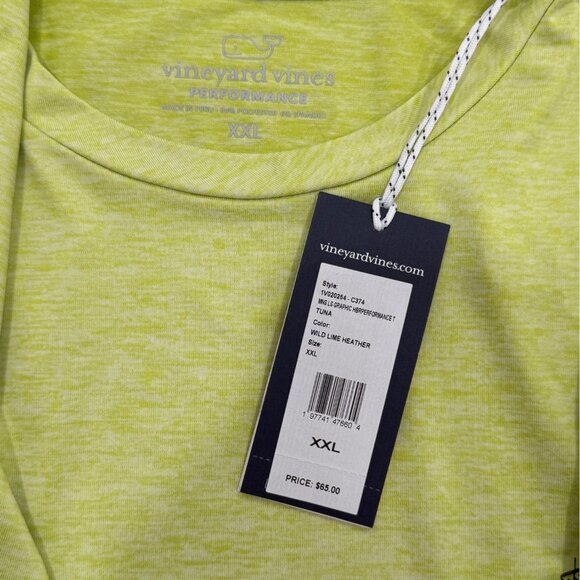 Vineyard Vine Performance T-Shirt Long Sleeve Fishing Tuna Wild Lime Men XXL NEW - Picture 3 of 6